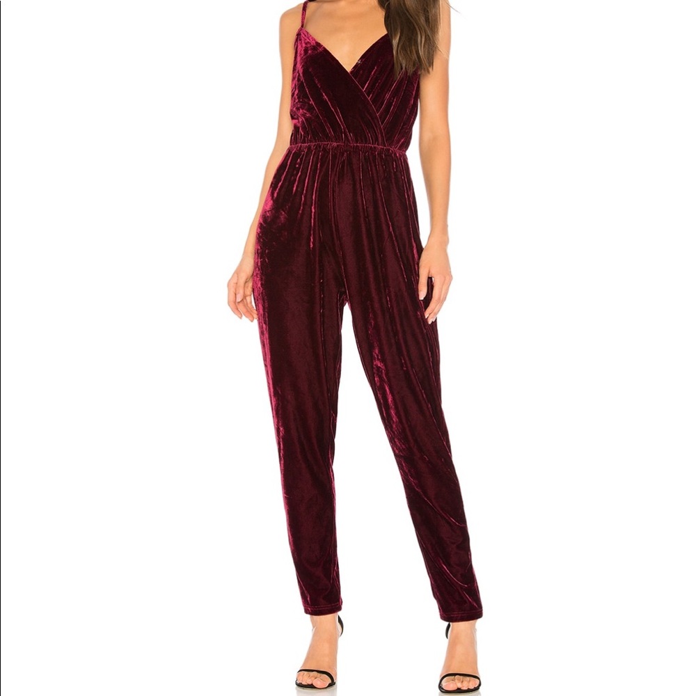 Red velvet jumpsuit